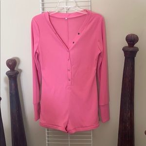 Sexy hot pink shirt short Onesie
